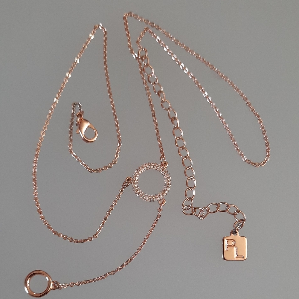 Park Lane 18 InElegant Rose Gold Necklace with Crystal Accents